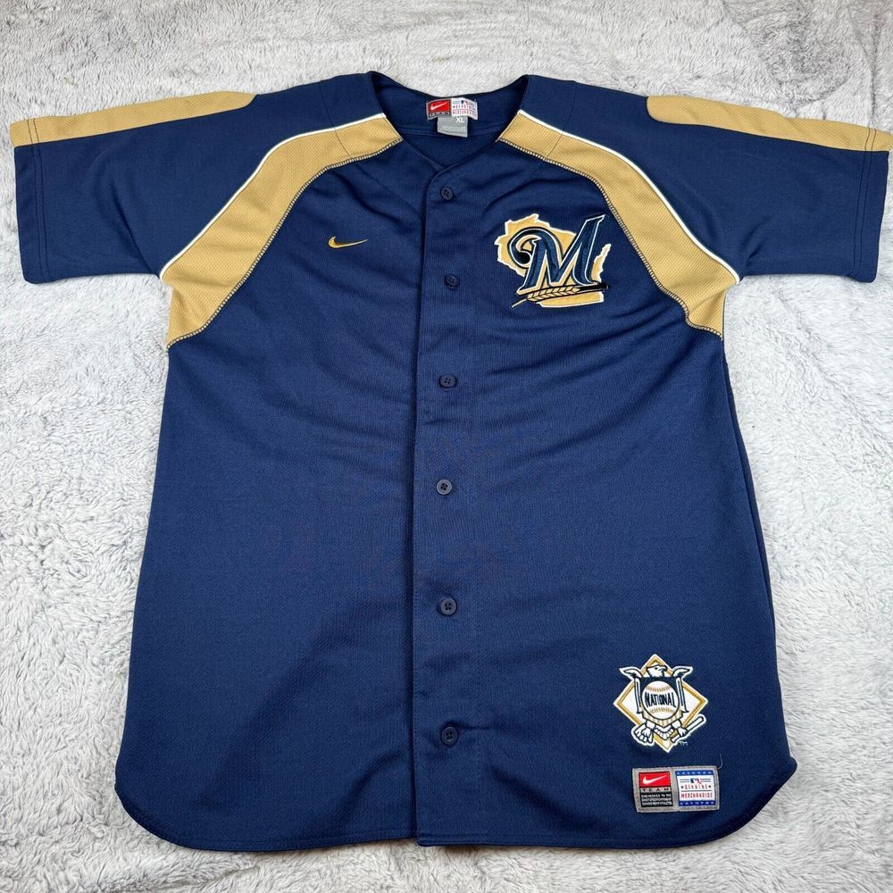 Nike Milwaukee Brewers Jersey‎ National MLB Men's Vintage Baseball Y2K Size XL